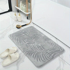 Soft Memory Foam Toilet Mat, Grey Green, Rapid Water Absorption