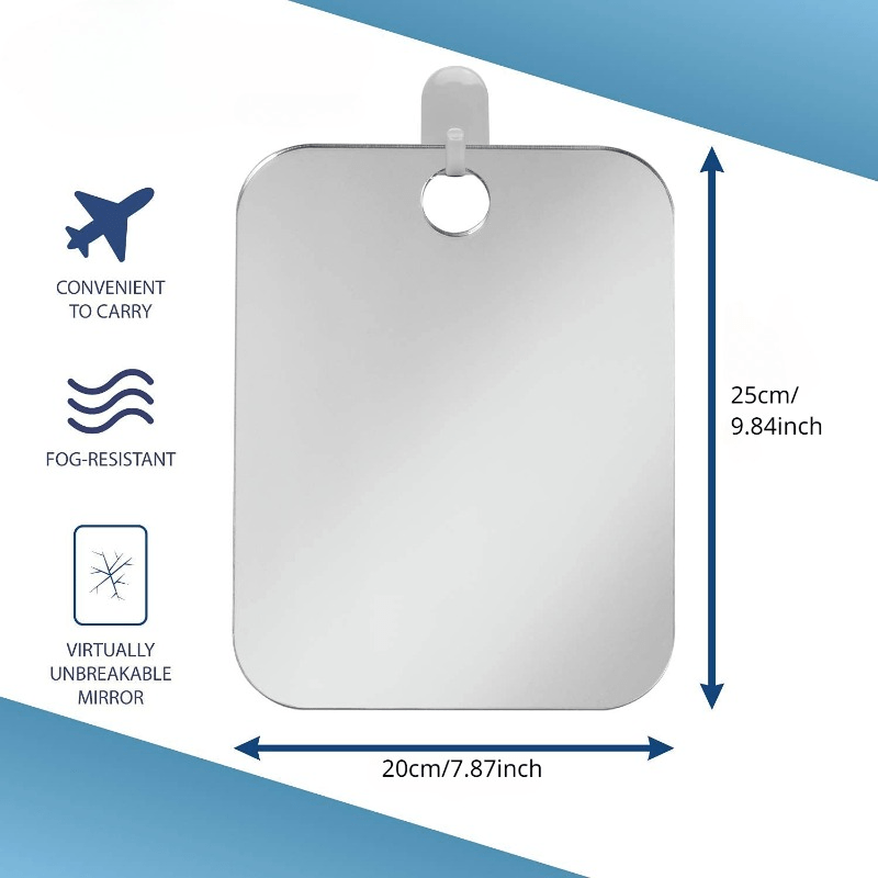 Fogless Bathroom Shower Mirror with Handheld Option - Hanging Shower Mirror