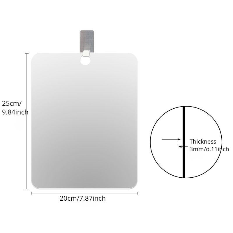 Fogless Bathroom Shower Mirror with Handheld Option - Hanging Shower Mirror