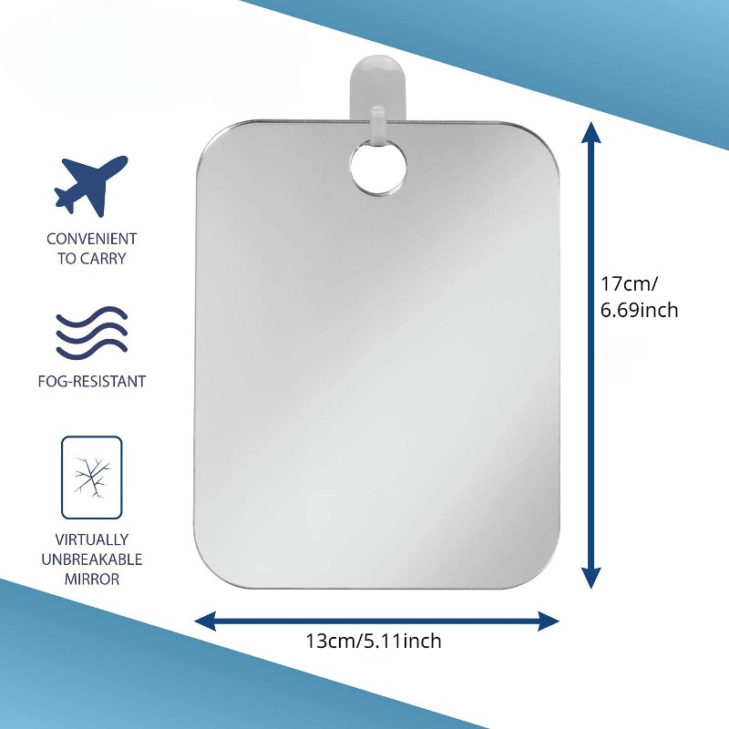 Fogless Bathroom Shower Mirror with Handheld Option - Hanging Shower Mirror