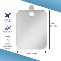 Fogless Bathroom Shower Mirror with Handheld Option - Hanging Shower Mirror
