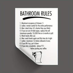 Modern Bathroom Rules Wall Stickers Decor A5