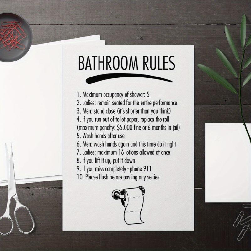 Modern Bathroom Rules Wall Stickers Decor A5