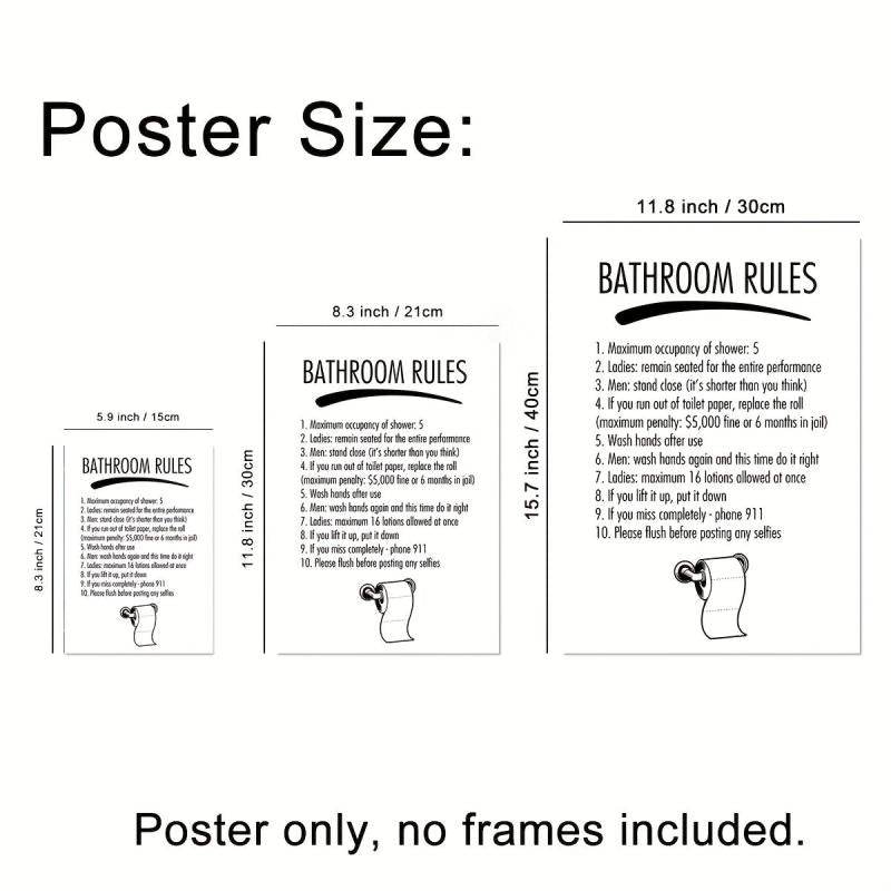 Modern Bathroom Rules Wall Stickers Decor A5