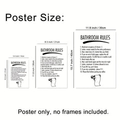 Modern Bathroom Rules Wall Stickers Decor A5