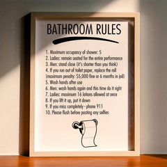 Modern Bathroom Rules Wall Stickers Decor A5
