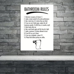 Modern Bathroom Rules Wall Stickers Decor A5