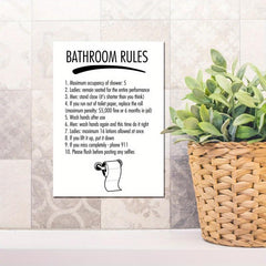 Modern Bathroom Rules Wall Stickers Decor A5
