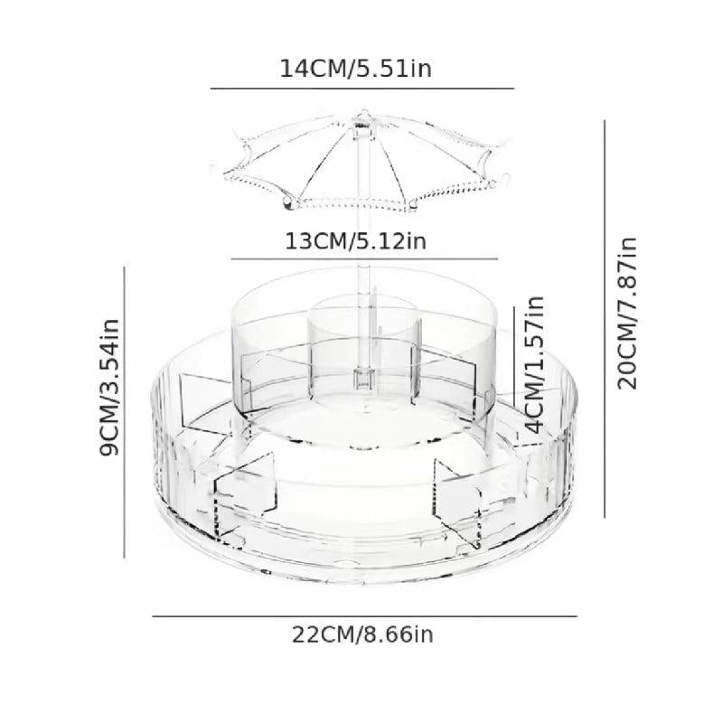 360 Rotating Makeup Organizer with Compartments