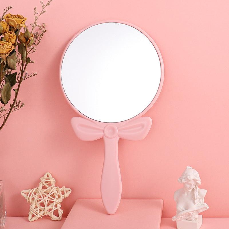 2pcs Handheld Makeup Mirror Bow Makeup Mirror Portable HD Beauty Mir...