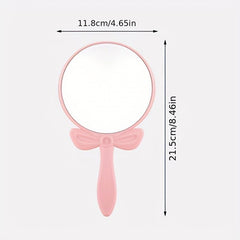 2pcs Handheld Makeup Mirror Bow Makeup Mirror Portable HD Beauty Mir...