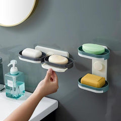 Wall Mounted Soap Holder Plastic Soap Rack Drain Soap Tray