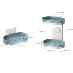 Wall Mounted Soap Holder Plastic Soap Rack Drain Soap Tray