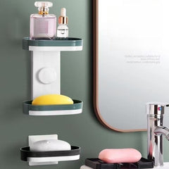 Wall Mounted Soap Holder Plastic Soap Rack Drain Soap Tray