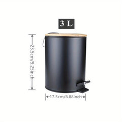 Trash Can With Lid Garbage Can Foot Pedal Inner Wastebasket Home Essential