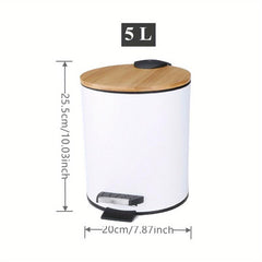 Trash Can With Lid Garbage Can Foot Pedal Inner Wastebasket Home Essential