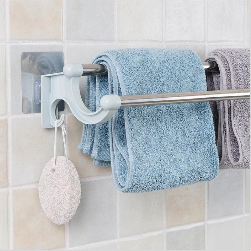 Double Rod Towel Bar Shower Towel Rack Wall Mounted Towel Holder