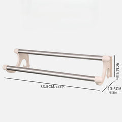 Double Rod Towel Bar Shower Towel Rack Wall Mounted Towel Holder