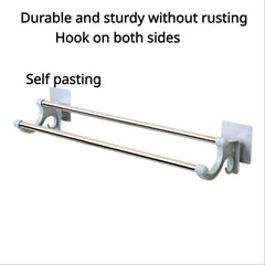 Double Rod Towel Bar Shower Towel Rack Wall Mounted Towel Holder
