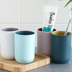 2pcs Two Tone Gargle Cup Couple Mouthwash Cup Plastic Bathroom Tumbler