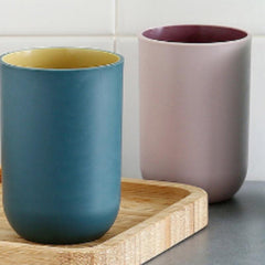 2pcs Two Tone Gargle Cup Couple Mouthwash Cup Plastic Bathroom Tumbler