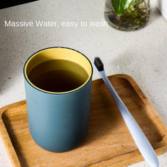 2pcs Two Tone Gargle Cup Couple Mouthwash Cup Plastic Bathroom Tumbler