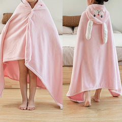 Kids Hooded Bath Towel Fast Drying Absorbent Bathrobe