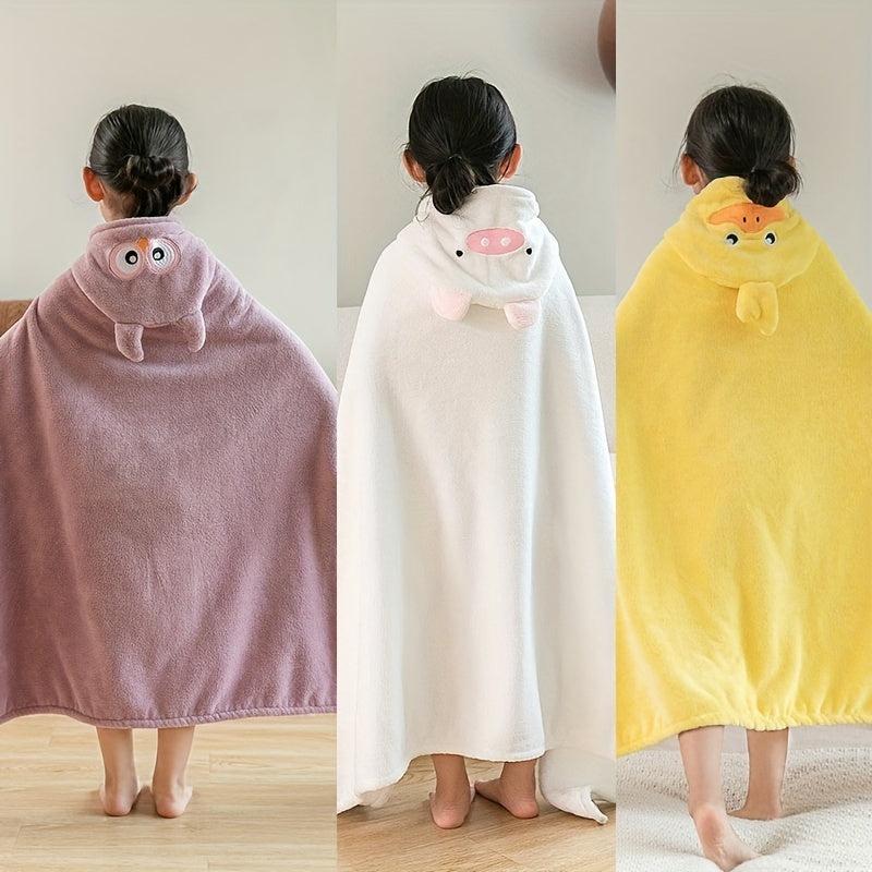 Kids Hooded Bath Towel Fast Drying Absorbent Bathrobe