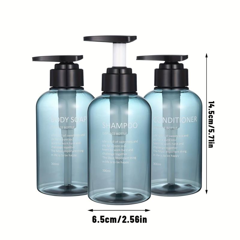 3pcs Liquid Soap Dispenser Reusable Shampoo Bottles 300ml