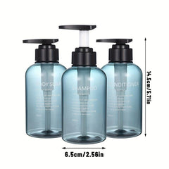 3pcs Liquid Soap Dispenser Reusable Shampoo Bottles 300ml