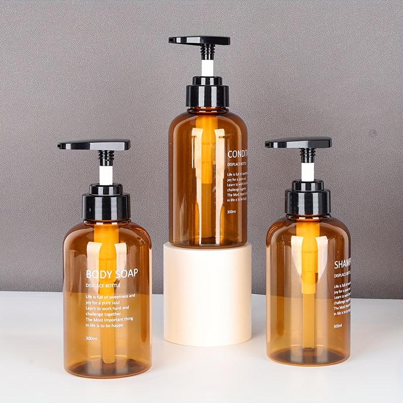3pcs Liquid Soap Dispenser Reusable Shampoo Bottles 300ml