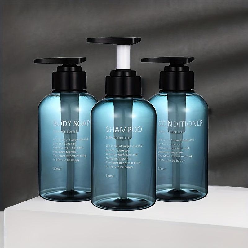 3pcs Liquid Soap Dispenser Reusable Shampoo Bottles 300ml
