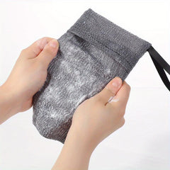 5pcs Soap Bag Drawstring Bath Shower Use Soap Saver Pouch Mesh Exfoliating
