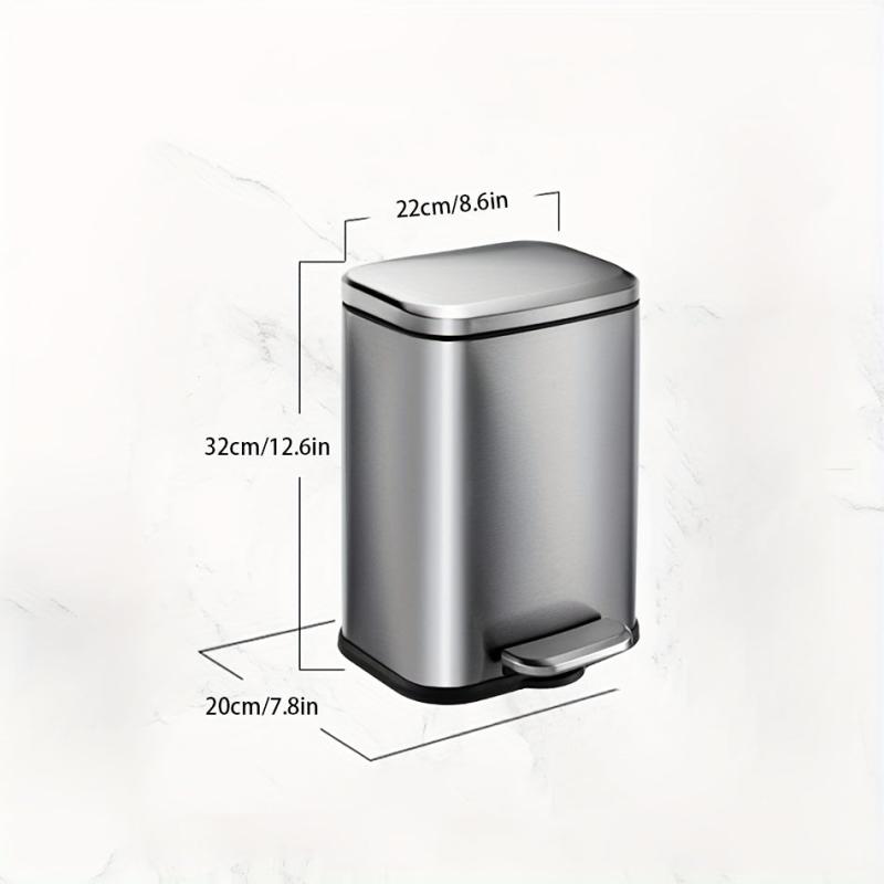 Brushed Stainless Steel Trash Can Soft Close Garbage Can