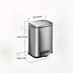 Brushed Stainless Steel Trash Can Soft Close Garbage Can
