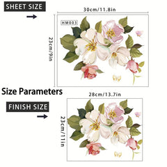 Flower Pattern Toilet Lid Decal - Bathroom Decor