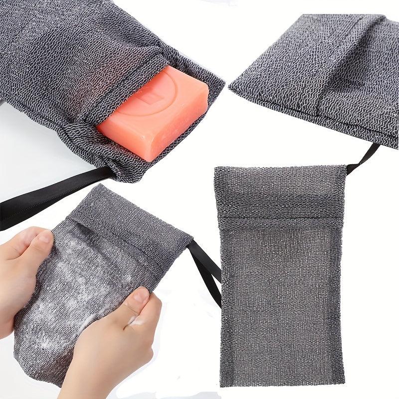 2pcs Exfoliating Soap Pouch Bubble Net Bar Pouch Body Scrubber