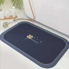 Quick Drying 4 Leaf Clover Diatomite Bathroom Rug Mat Non Slip Water Absorbent