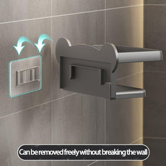 Toilet Paper Holder With Shelf Wall Mounted Bathroom Storage Rack