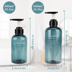 3pcs Shampoo & Conditioner Dispenser Bottles Refillable Pump Bathroom Bottles