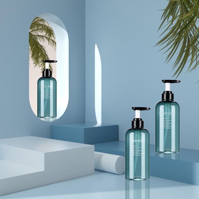 3pcs Shampoo & Conditioner Dispenser Bottles Refillable Pump Bathroom Bottles