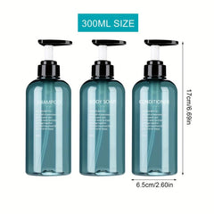 3pcs Shampoo & Conditioner Dispenser Bottles Refillable Pump Bathroom Bottles