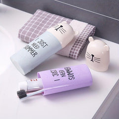 Portable Toothbrush and Toothpaste Holder for Travel with Mouthwash Cup