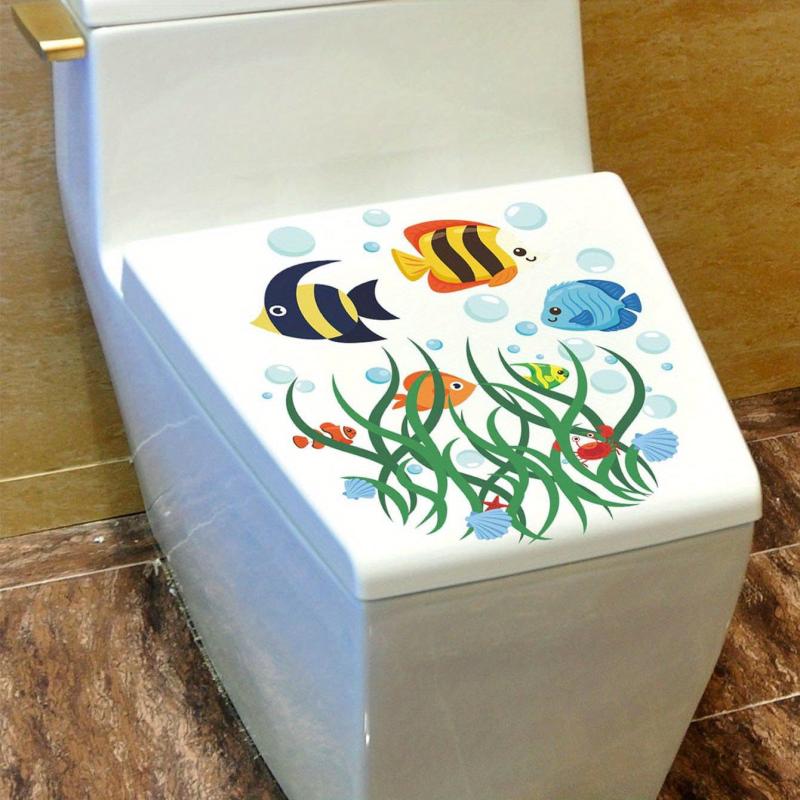 Sea World Cartoon Toilet Bowl Sticker Waterproof Vinyl Sticker