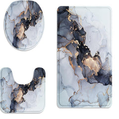 3pcs Marble Modern Bathroom Floor Mat Set