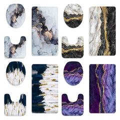 3pcs Marble Modern Bathroom Floor Mat Set