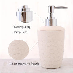 320ml Soap Dispenser Wheat Straw Plastic Hand Sanitizer Bottle