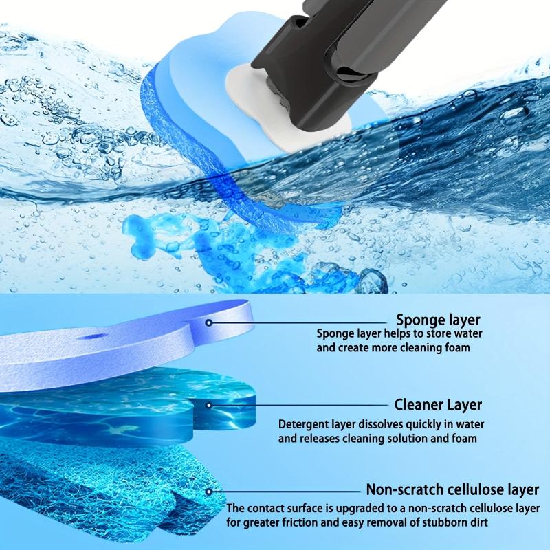 10PCS Disposable Toilet Brush Replacement Heads Set with Holder Box