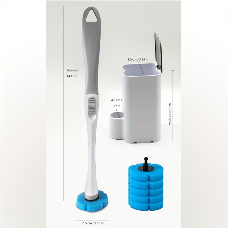 10PCS Disposable Toilet Brush Replacement Heads Set with Holder Box