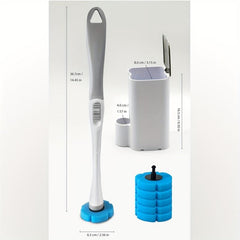 10PCS Disposable Toilet Brush Replacement Heads Set with Holder Box